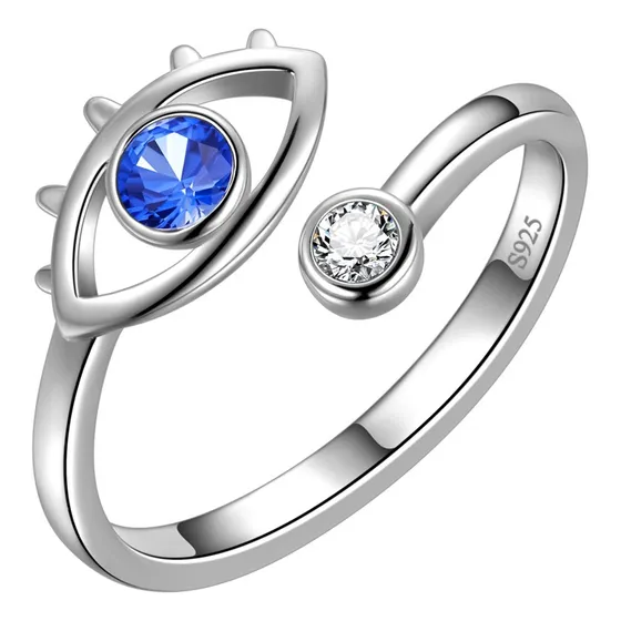 Anillo Ojo Turco Plata Ley De 925