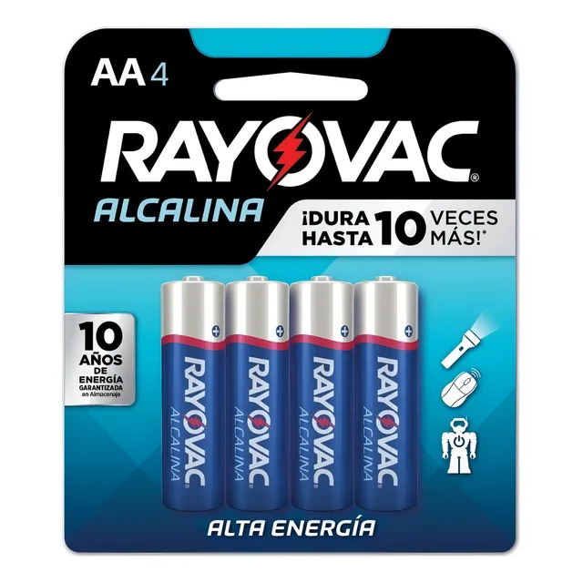Rayovac alcalina AA cilíndrica pack 4 unidades