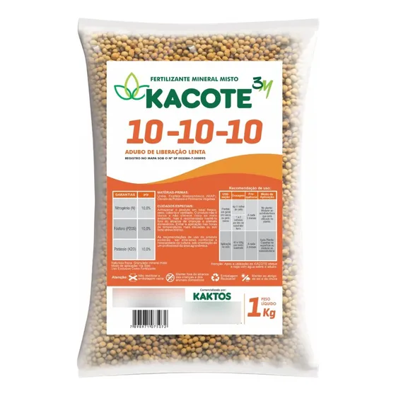 1kg Adubo Liberação Lenta 10-10-10 3m Kacote