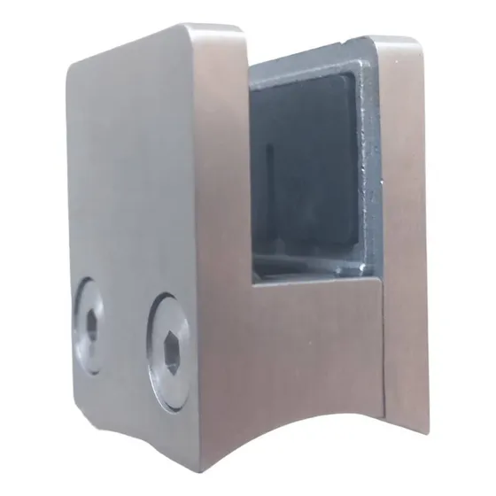 Clip De Baranda Cuadrado Base Curva Acero 304 40x40mm