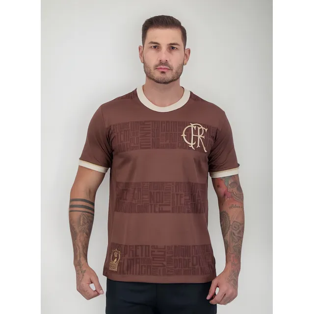 Camisa Flamengo Identidade Marrom Masculina