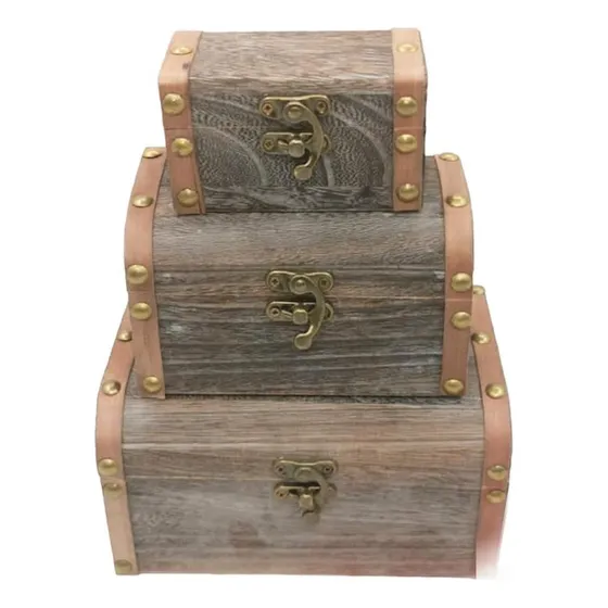 Homey Organizador De Madera En Forma De Cofre Color Marrón Caja Madera