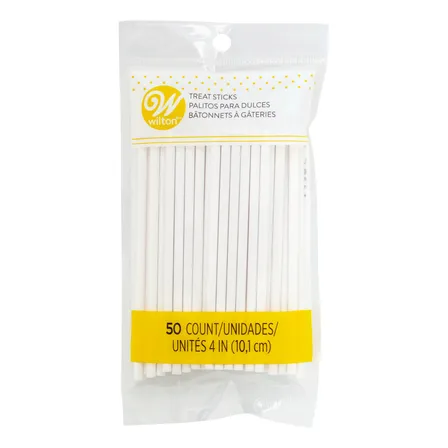 Palitos De Golosinas Blancos De 4 Pulgadas, 50 Unidades