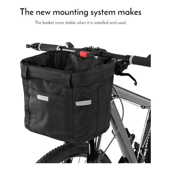 Bolso Canasto Bici Desmontable Reforzado Mascotas Van107 Btm Negro