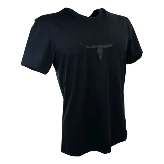 Camiseta Moiadeiros Masculina Logo Em Couro Estilo Cowboy