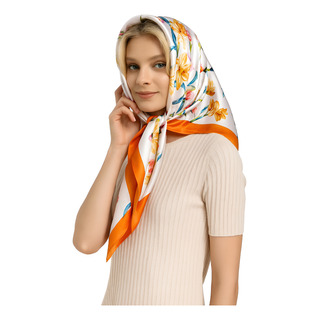 Echarpe Feminino Lenço De Cetim Cabeça Tam 90x90 Grande Echarpe Feminino Lenço De Cetim Cabeça Tam 90x90 Grande