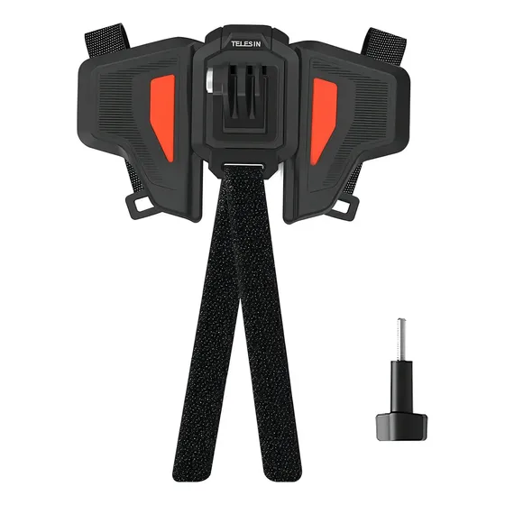 Soporte frontal para cascos Telesin de color naranja | Cuotas sin interés