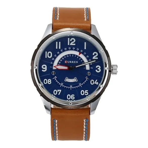 Reloj Curren 8267 Con Calendario Semanal Correa De Cuero