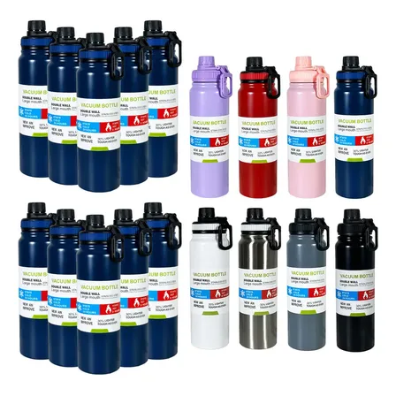 Kit 10 Garrafas Térmica 800ml Água Squeeze Inox Treino Alça