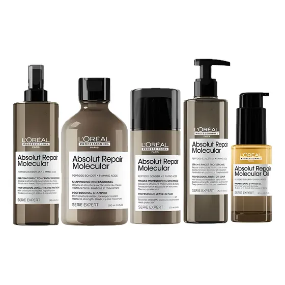Kit Loreal Abs Rep Mol Pre Trat Shampoo Leave Serum Oil 30ml | Cuotas sin interés