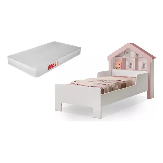 Cama Infantil Casinha Em Mdf Resistentecom Nicho E Colchão