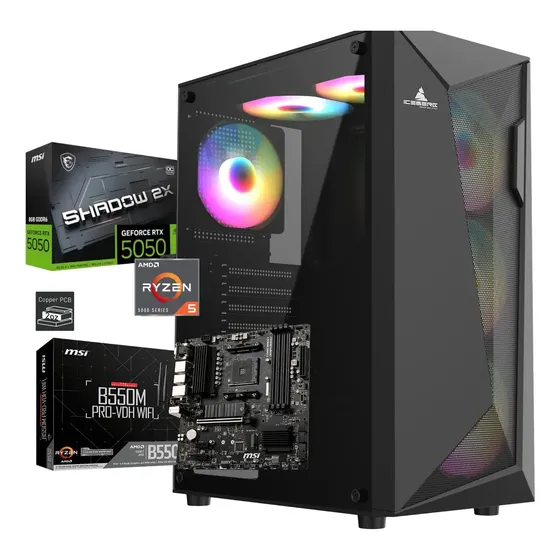 Pc Gamer Amd Ryzen 5 5500/ Rtx 5050 8 Gb /msi B550m Pro-vdh Wifi/ 16 Gb Dr5 /m.2 1 Tb F 500w