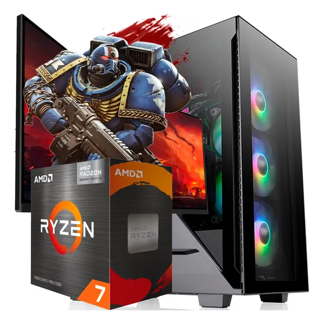 Pc Armada Amd Ryzen 7 5700g - Motherboard A520 - Ssd 1 Tb - Ram 16gb - Monitor 24 - Mx721