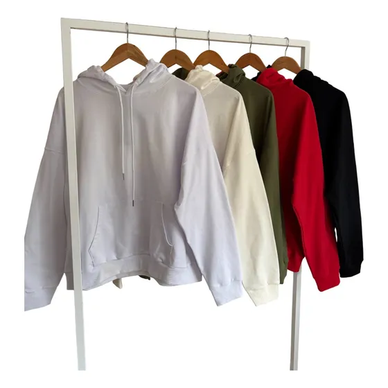 Buzo Canguro Mujer Oversize Con Capucha Rustico Algodon