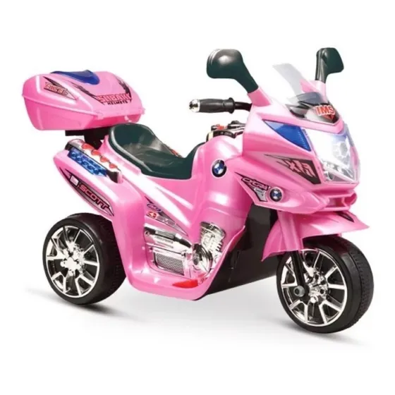 Moto Carro Recargable Eléctrica Montable Envio Gratis Rosada