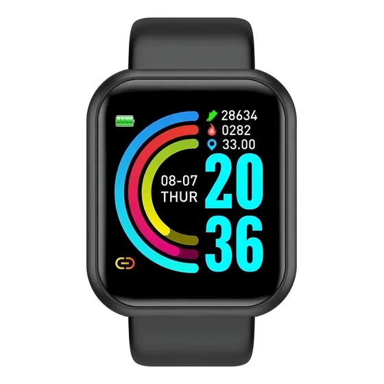 Smartwatch Smart Bracelet D20 display de 1.3" con correa de silicona - color negro