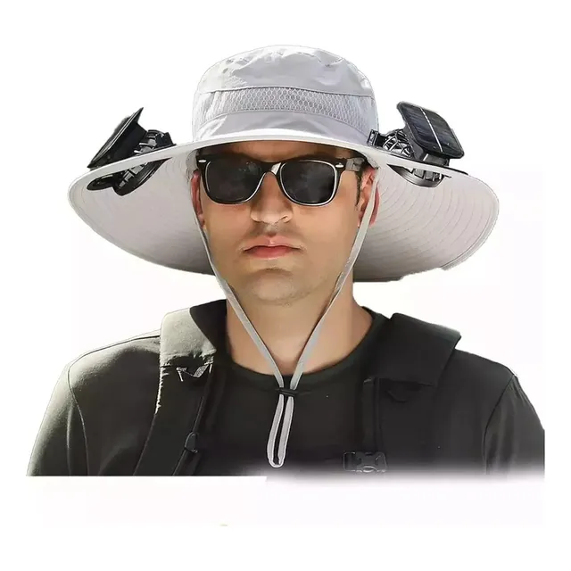 Chapéu De Pesca Ao Ar Livre Com Ventilador Solar 2024