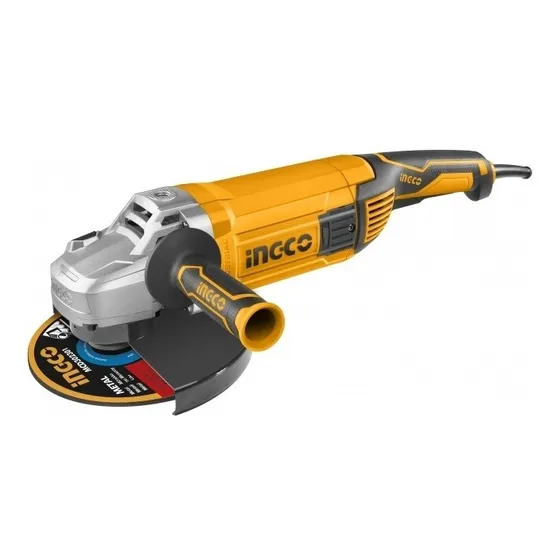 Amoladora angular Ingco Industrial AG24008 de 55 Hz color amarillo 2.4 kW 220 V + accesorio