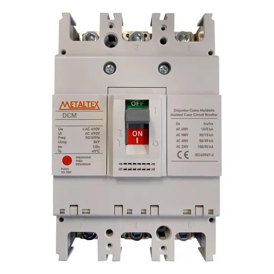 Disjuntor Caixa Moldada Trip 250a Dcm250s3-250a - Metaltex