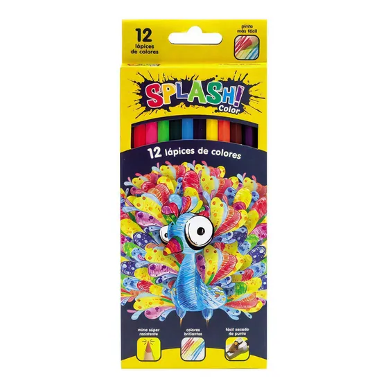 Lapices De Colores Splash! Largos Caja X12 U