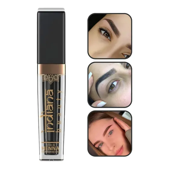 Henna Pronta Indiana Beauty 4,5g - Sobrancelhas Definidas Cor Castanho Escuro