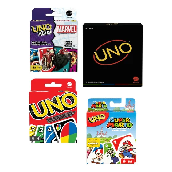 Juego De Mesa Familiar, Colección Original, U N O 4 Pack.