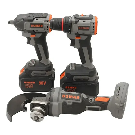 Set 3 Herramientas Taladro Llave De Impacto Y Esmeril 98v