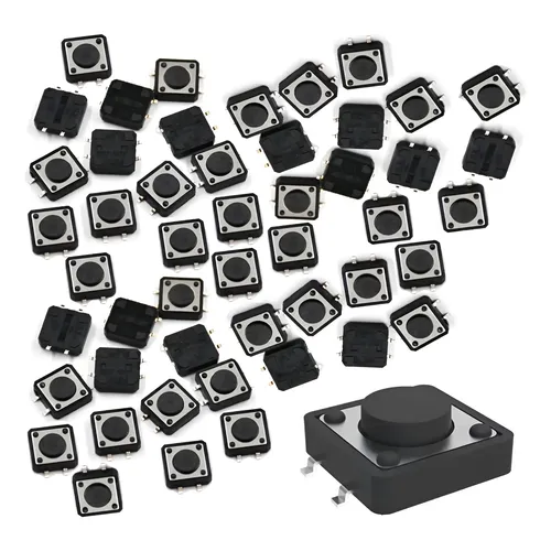 Chave Push Button Momentânea ZX 8,5x8,5mm Sem Trava 6 Terminais 10