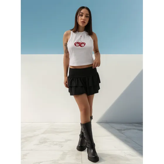 Mini Pollera Con Volados Para Salir Naria Mujer Naif