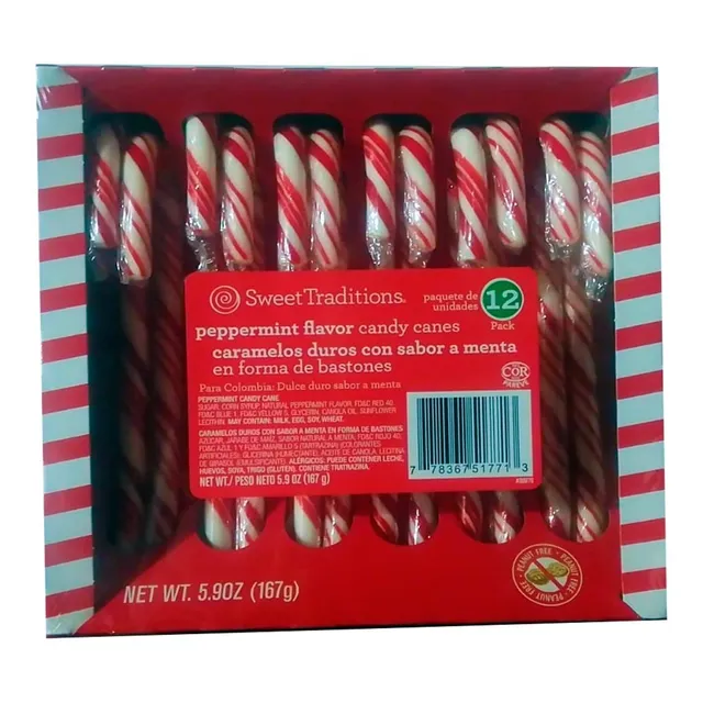 Caja Caramelos Bastones Navidad - Unidad a $2367