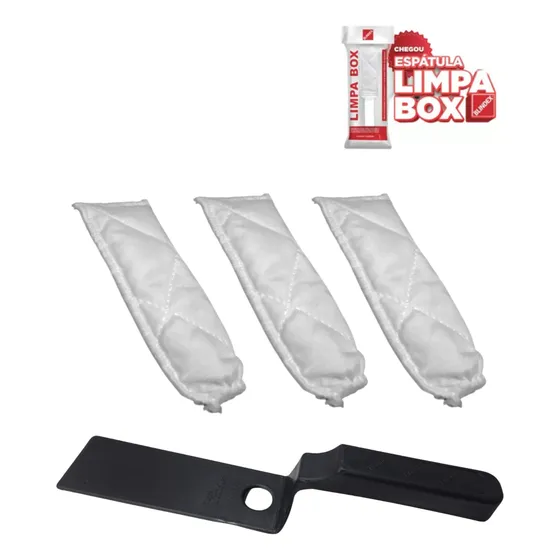 Limpador De Transpasse Espátula + 3 Refil Limpador Box Vidro