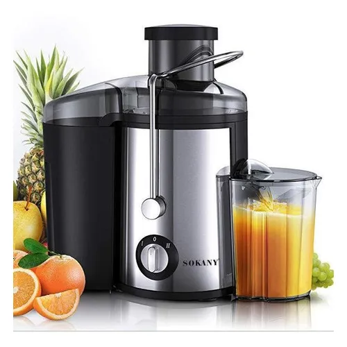 Extractor De Jugos Automatico Frutas Y Verduras Sokany 800w Color Plateado