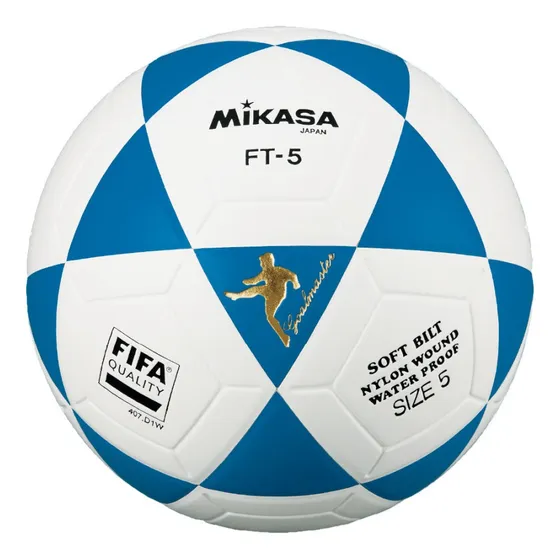 Pelota de fútbol Mikasa FT-5 nº 5 color blanco y azul