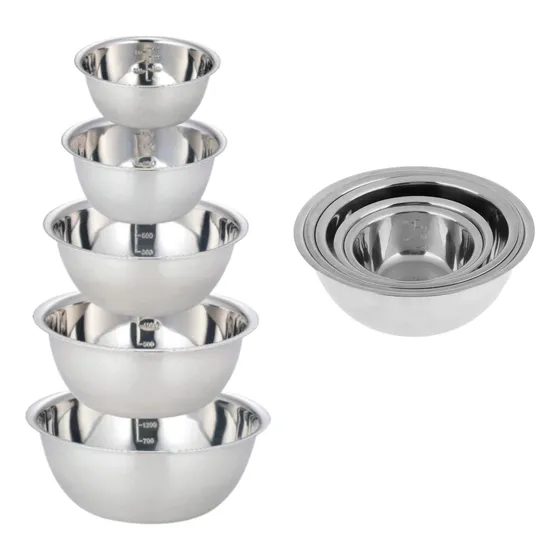 Set De 5 Ensaladeras Bowls En Acero