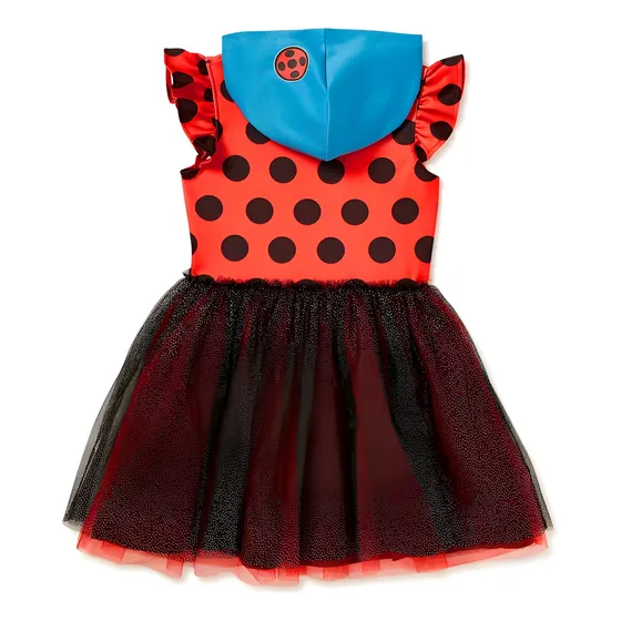 Vestido Con Gorro Disfraz Tutu Ladybug Miraculous Niñas