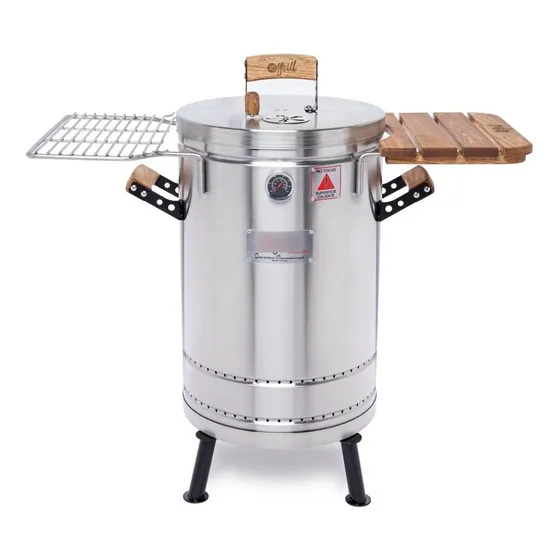 Ahumador Y Asador De Barril Mediano Premium Color Plateado