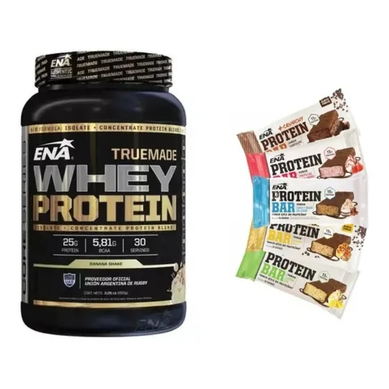 True Made Whey Protein Ena 2lb Truemade + 3 Protein Bar Ena