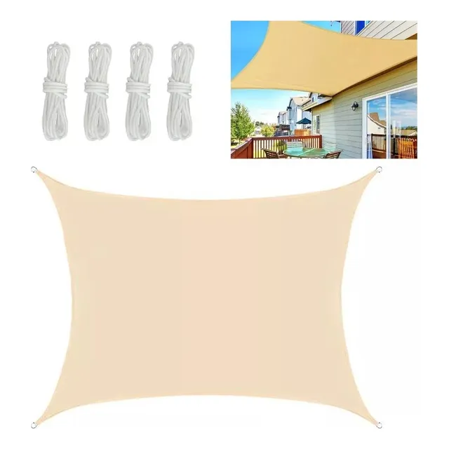 Toldo Vela Sombra 95% Malla Hdpe Rectangular 3x2 Beige