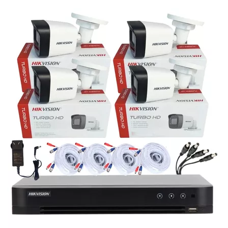 Kit Camaras Full Hd Ideal Hogar O Negocio Hikvision Dvr 4ch 