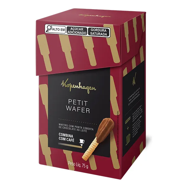 Canudo Wafer Com Chocolate Ao Leite Kopenhagen 75g  -10 Unid