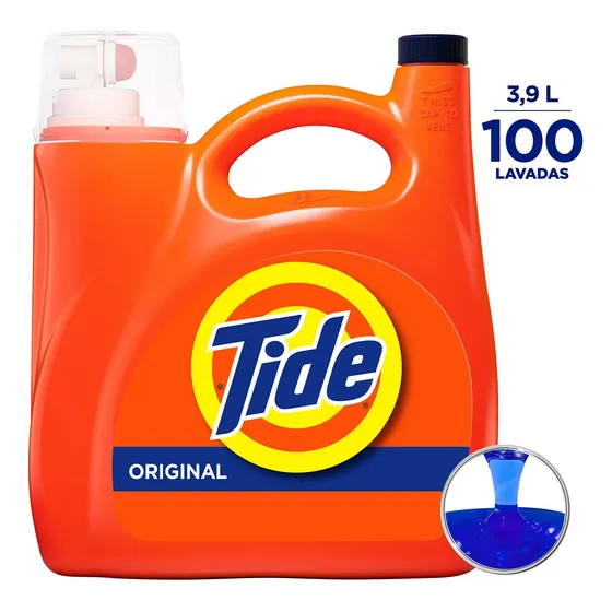 Detergente Liquido Tide High He Original 100 Lavadas 3.9l