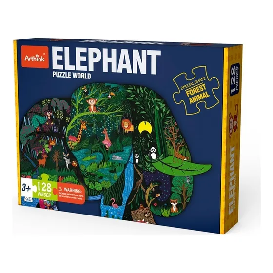 Puzzle Naturaleza Con Forma De Elefante Con 128 Piezas