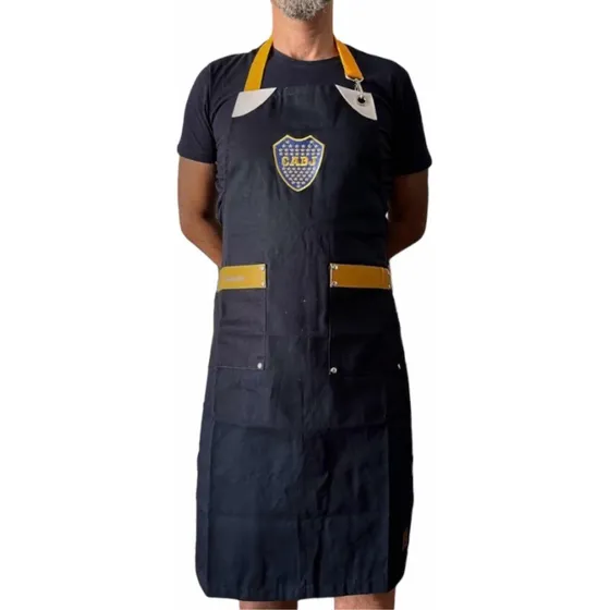 Delantal  Partillero Boca Juniors + Nombre Bordado