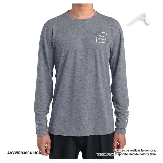 Franela Gris Para Hombre Ml Rvca Surf Shirt L/s  Rvca