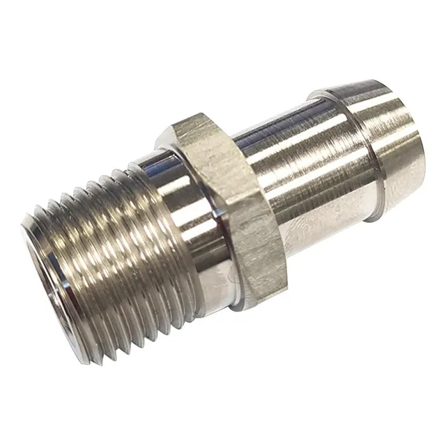 1/2 Npt A 5/8 Barb Conector Cromado Bomba De Agua Montaje