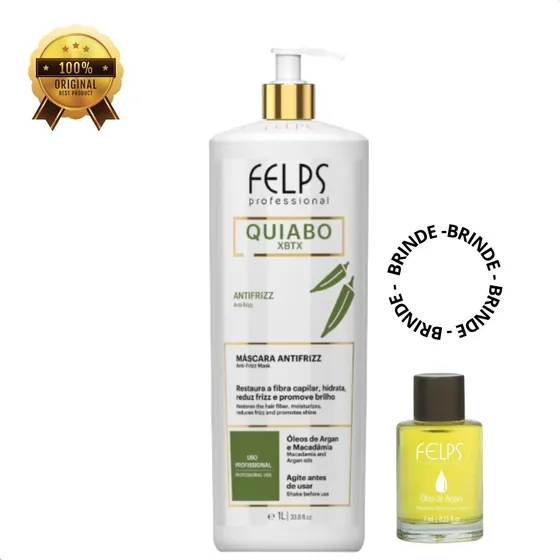 Progressiva Felps Quiabo Xbtx Okra Selante 1l + Oleo Argan