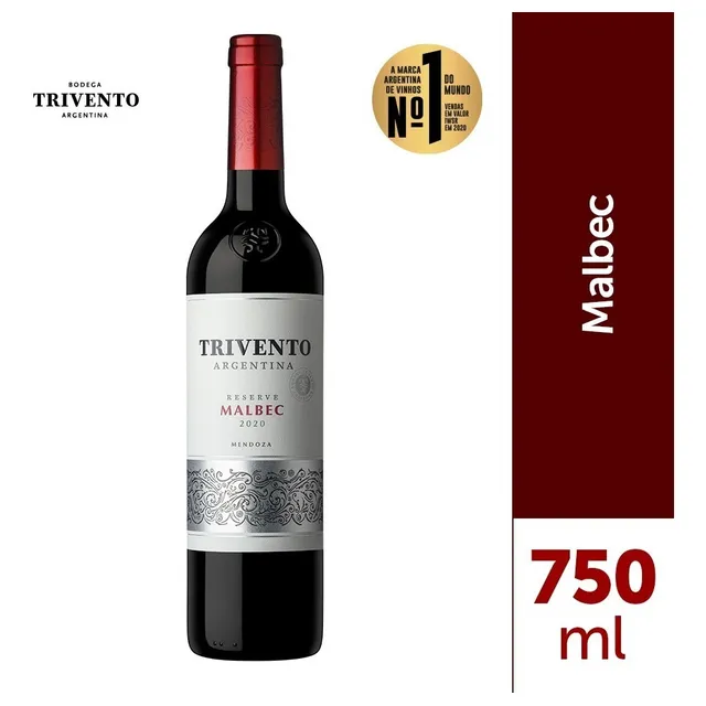 Vinho Argentino Tinto Reserva Trivento Malbec 750ml Vinho Argentino Tinto Reserva Trivento Malbec 750ml