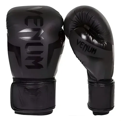 Luva Venum Boxe Muay Thai Profissional Academia Sparring Cor Preto