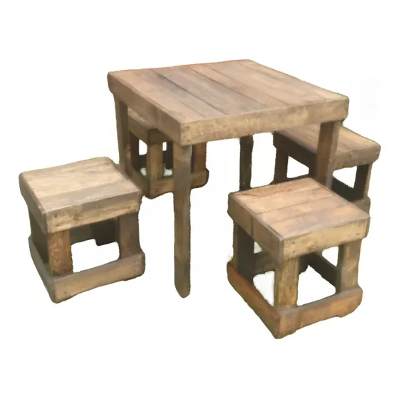 Conjunto De Bancos Y Mesa Sustentables Kamal 45