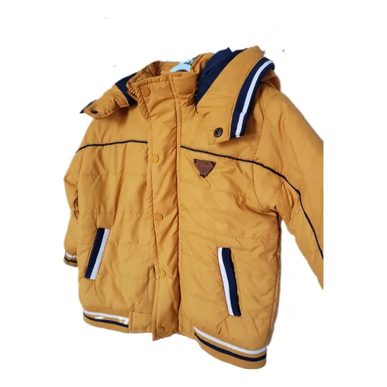 Parka Con Capucha Bebé Niño Mostaza Pillin. 18 Meses